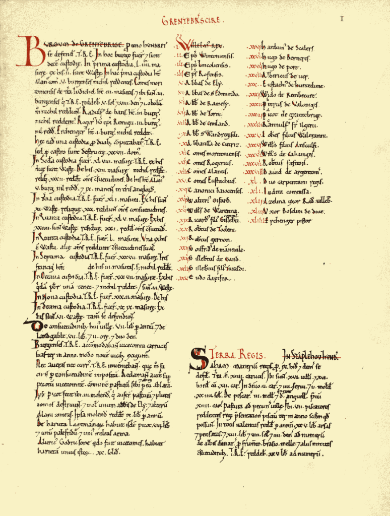 Domesday Book Entry for Cambridge