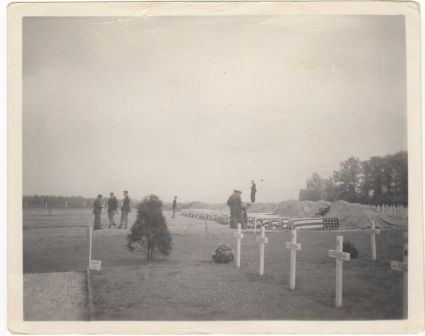 The photo of the temporary use of the land that would become the Cambridge American Cemetery.  Probably 1944 or early 1945.  Unknown photographer.