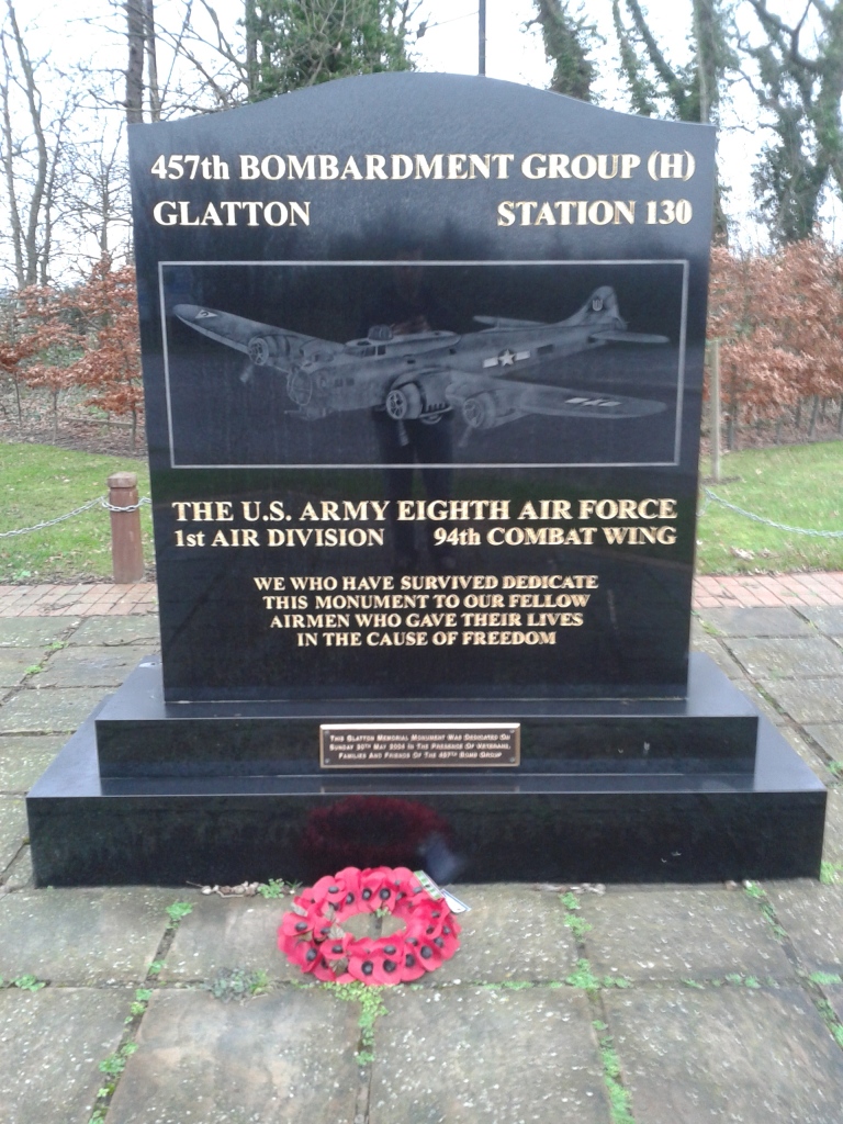 The 457th Bomb Group (H) Memorial, dedicated to the men who flew from RAF Glatton during the Second World War. © Brandon Wilgus, 2015.