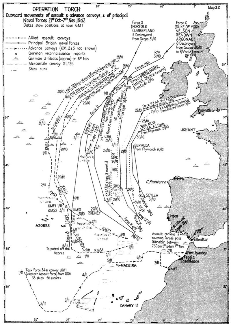 Operation Torch Map